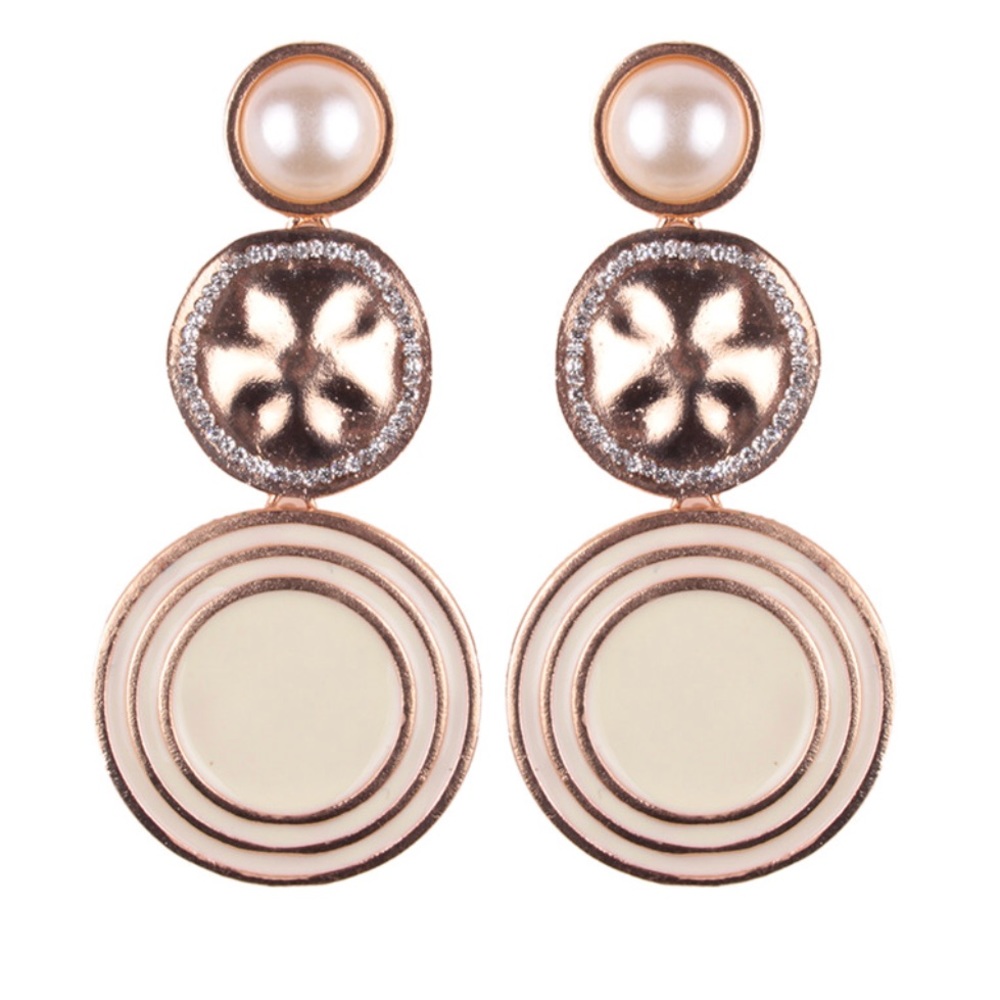 White Pearl Enchantment Drop Earrings Stunning RJ